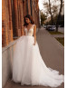 Tulle Straps Ivory Shimmering Lace Wedding Dress